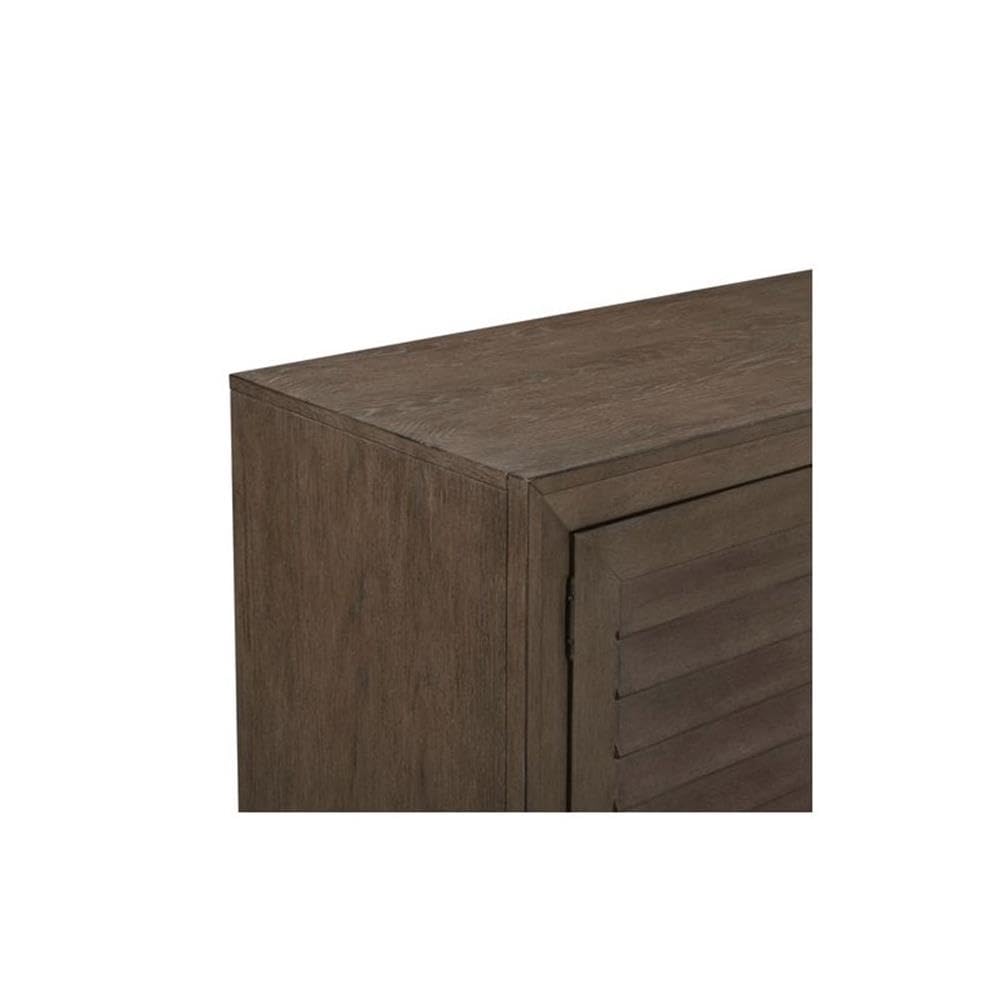 78 Inch TV Console with Adjustable Shelves and Louvered Panel Doors S73726
