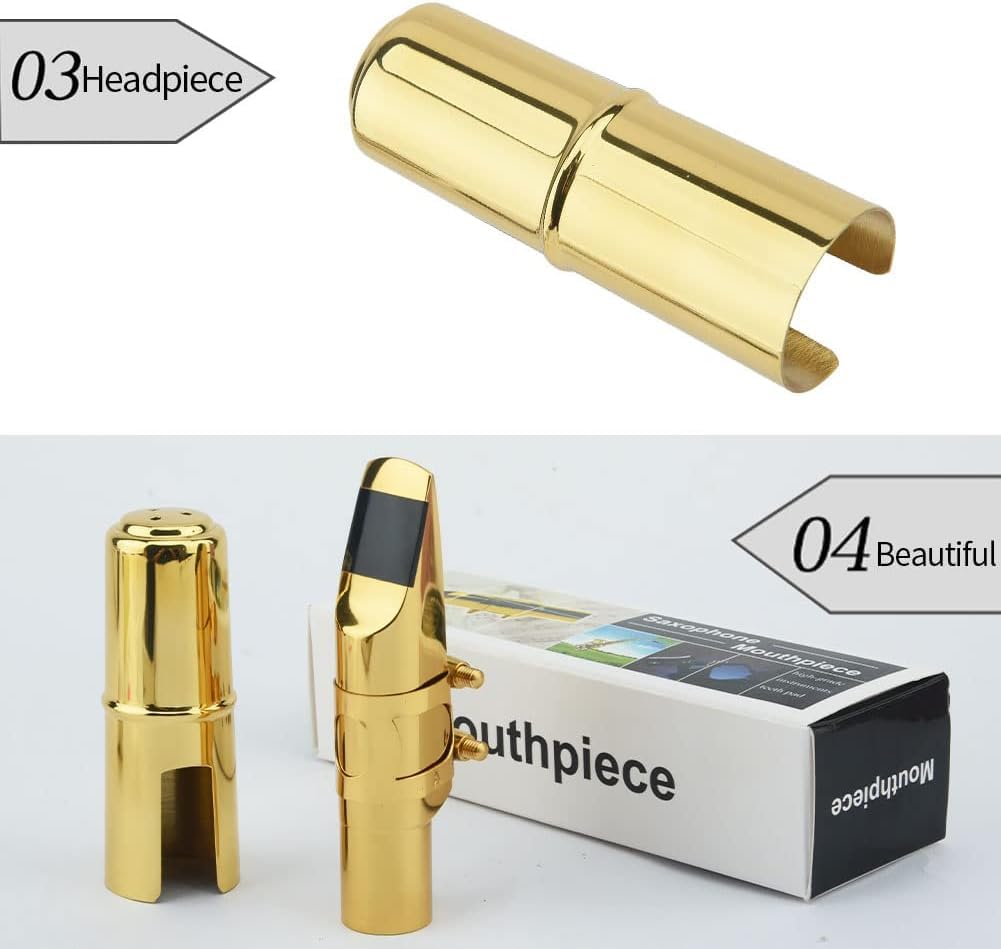 Alto Sax Saxophone Mouthpiece with Cap & Ligatures Brass Metal 5C G9102