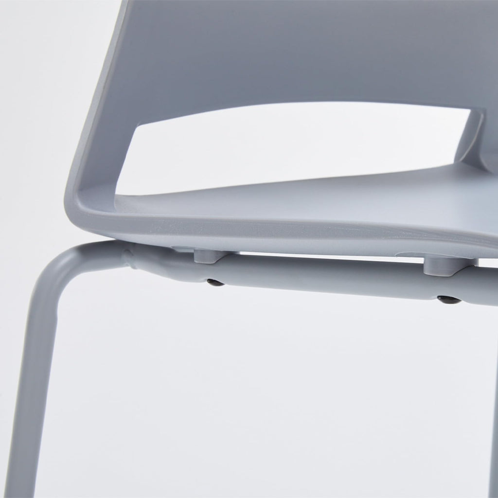 Grey Stacking Guest Chairs Set of 4 W784
