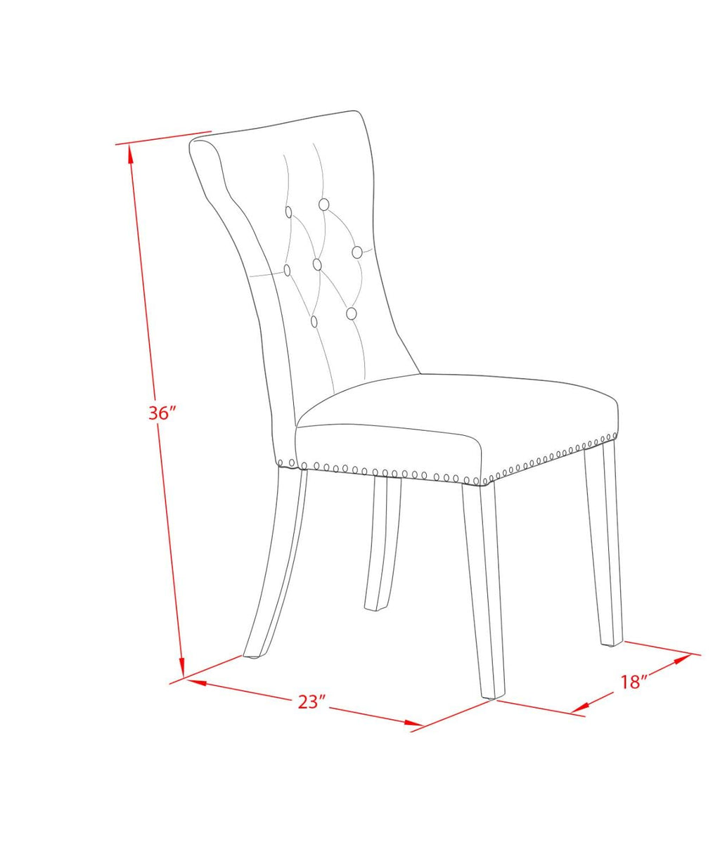 Black Linen Fabric Upholstered Dining Chairs Set of 2 E1541