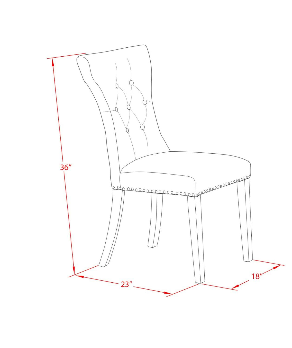 Black Linen Fabric Upholstered Dining Chairs Set of 2 E1541