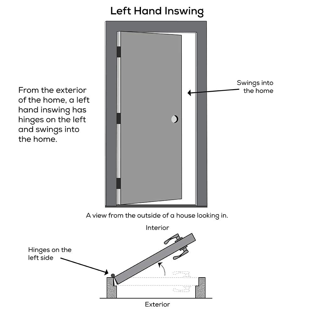 Fiberglass Smooth Exterior Prehung Door, Primed, 36 inch x 80 inch, Left Hand/In-swing A953996