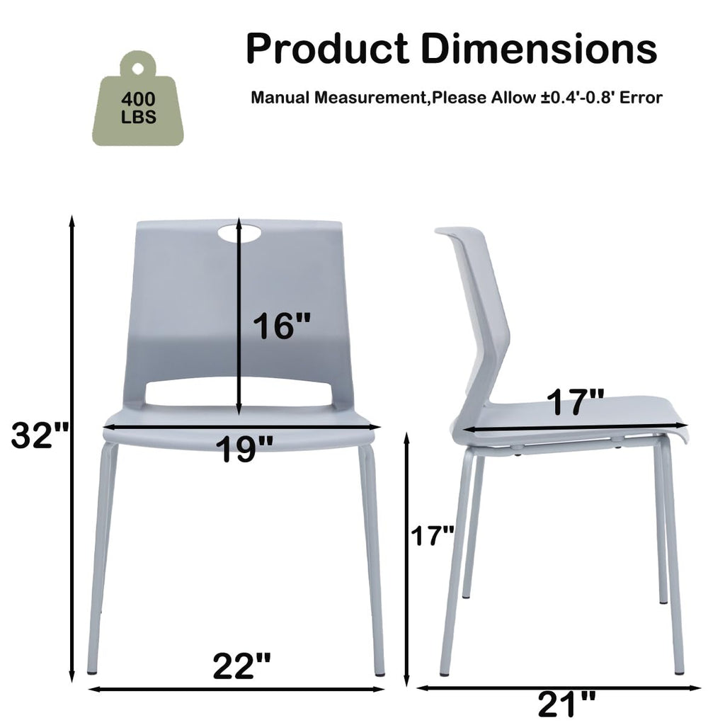 Grey Stacking Guest Chairs Set of 4 W784