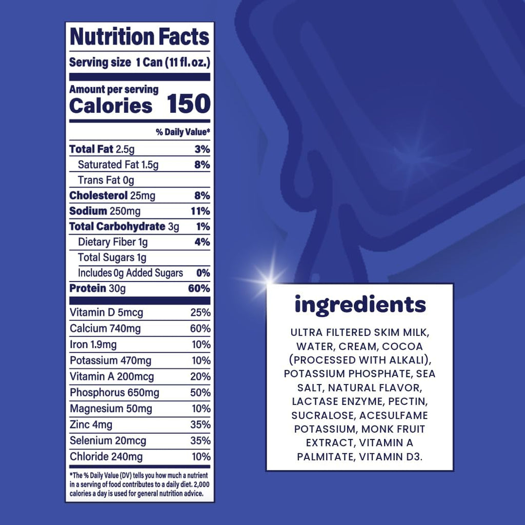 Milk Chocolate Protein Shake, 30g Protein, Lactose Free, 12 Pack K568154