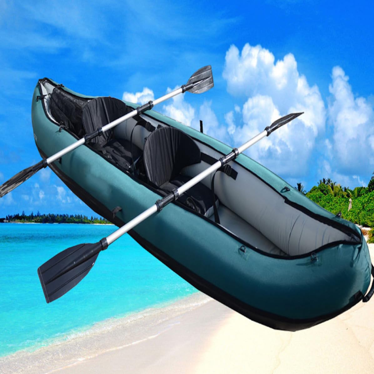 2pcs Adjustable Aluminum Alloy Kayak Paddles Q35096