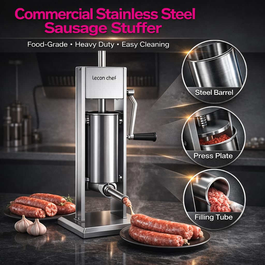 Manual Sausage Stuffer 11lbs/5L Vertical 4 Tubes B19909
