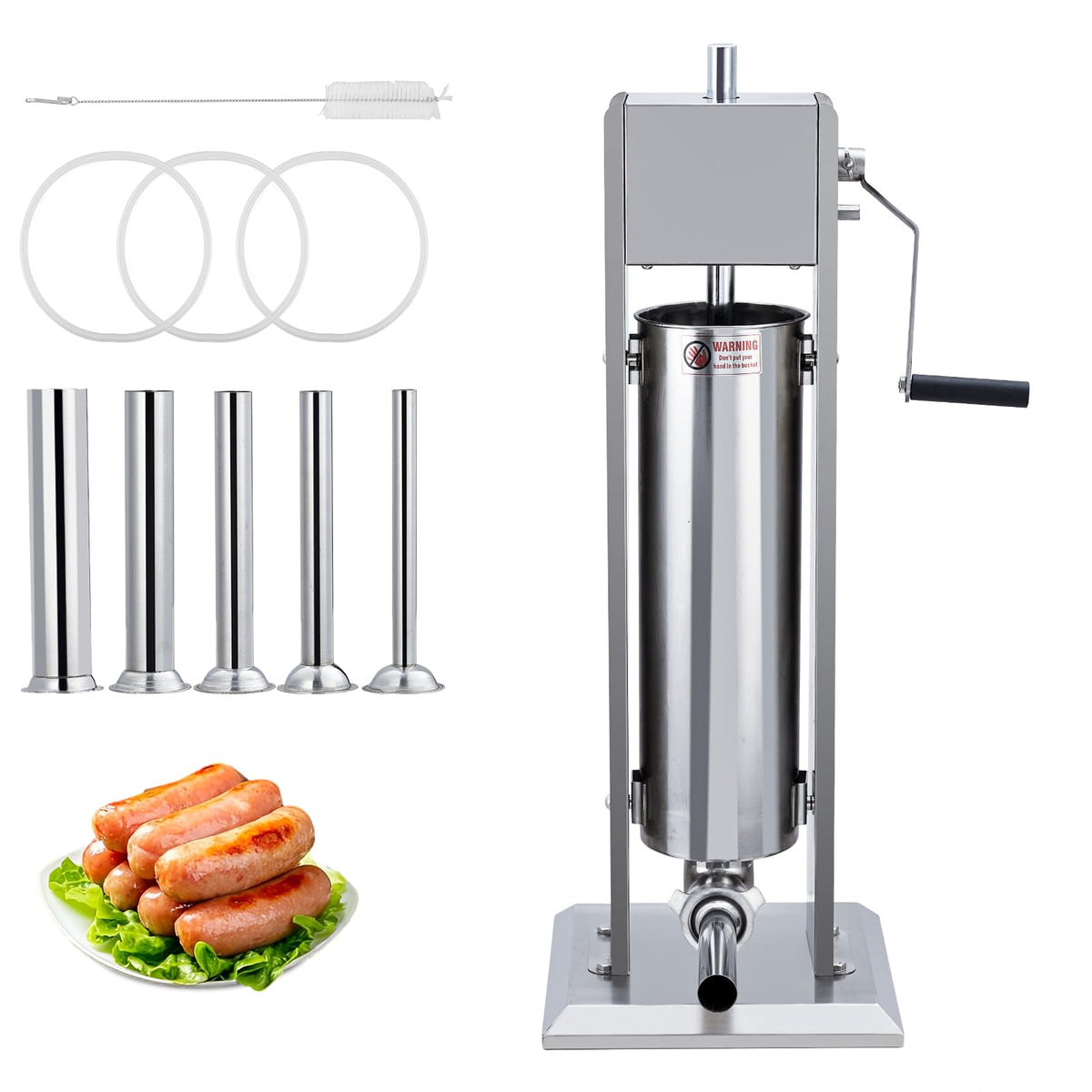 Heavy Duty Stainless Steel 15LBS Manual Sausage Stuffer Machine H1630