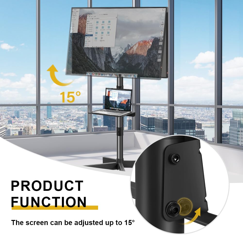 Mobile TV Cart Rolling TV Stand for 23-65 Inch Flat Panel Curved Screen TVs J5061