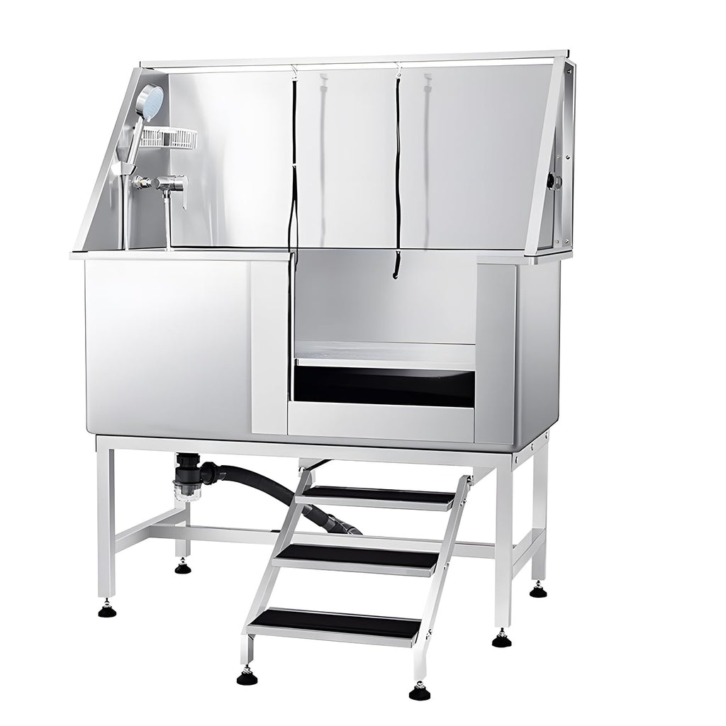 Stainless Steel Dog Washing Station with Stairs I414223