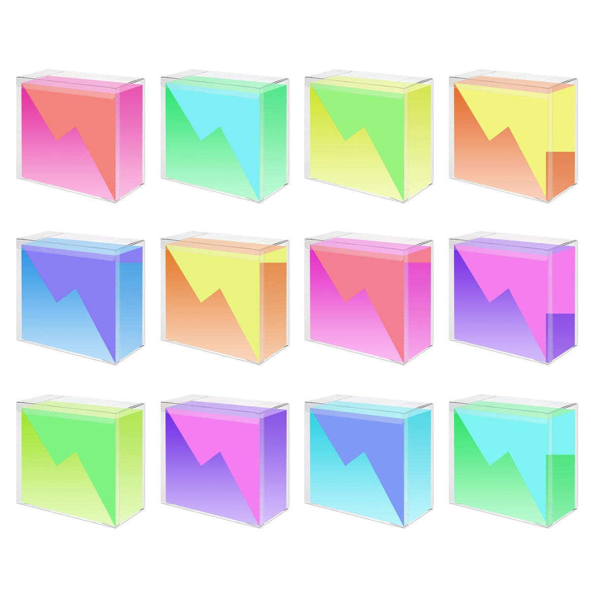 12 Pack Clear PET Plastic Display Storage Case 7.6 x 6.6 x 3.5 Inches X331