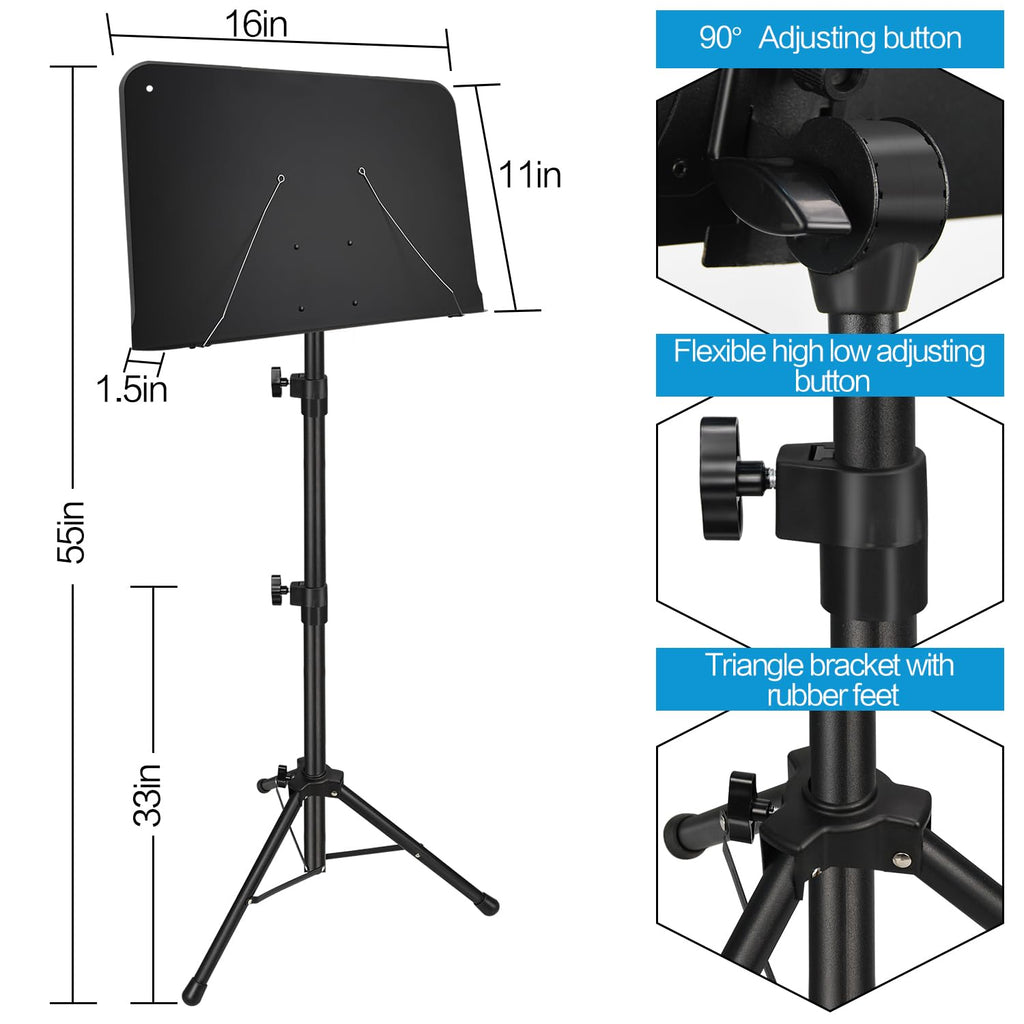 Adjustable Sheet Music Stand with Carry Bag V646316