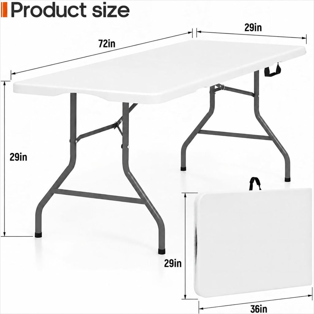 6FT Folding Table White L276
