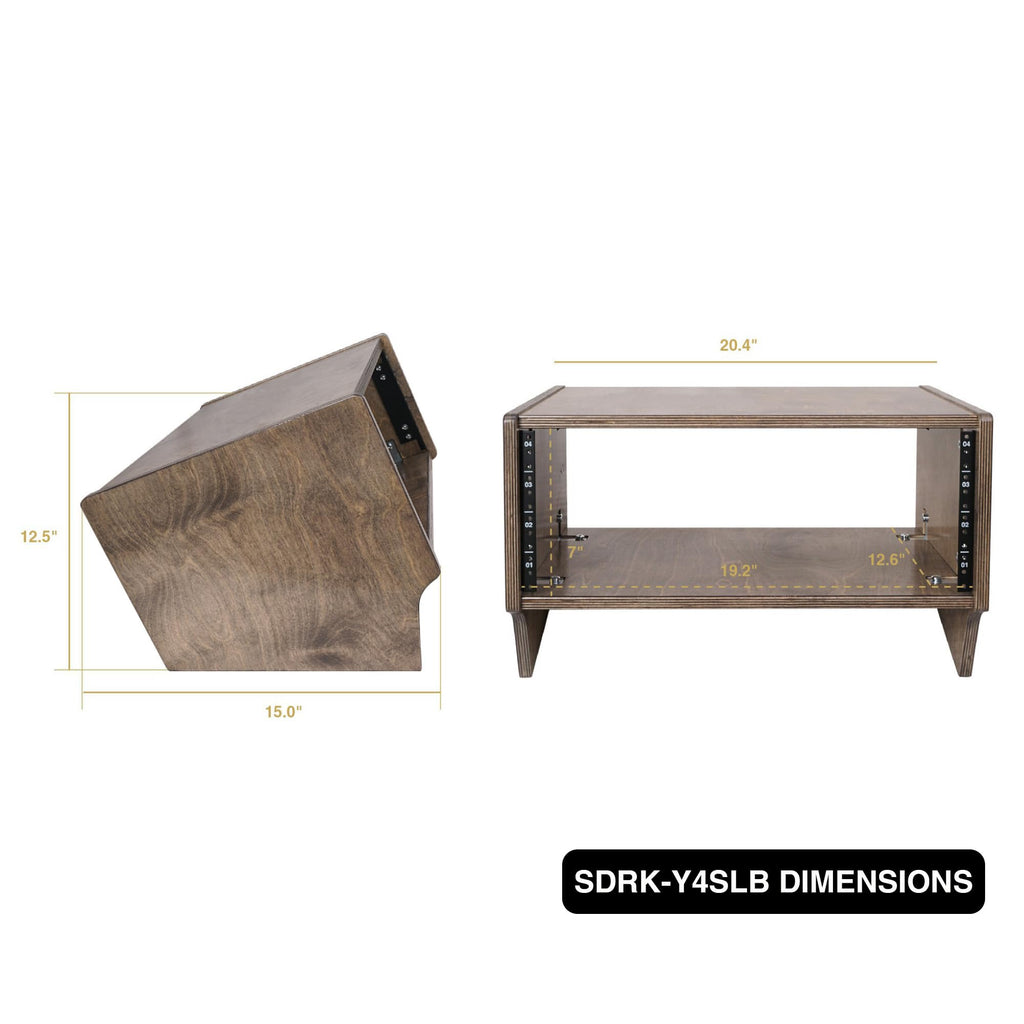4U Angled Desktop Studio Rack with Baltic Birch Plywood R8008