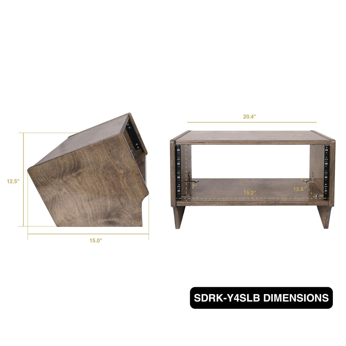 4U Angled Desktop Studio Rack with Baltic Birch Plywood R8008