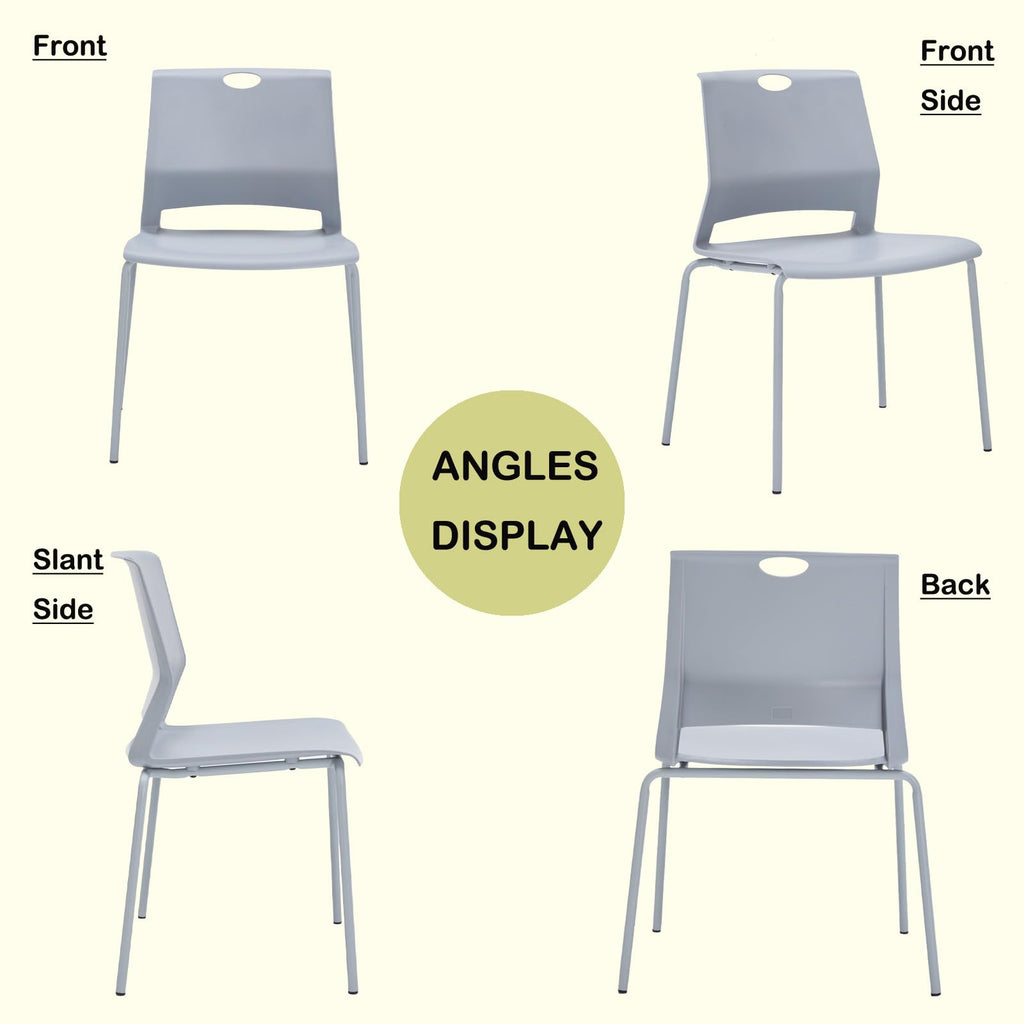 Grey Stacking Guest Chairs Set of 4 W784