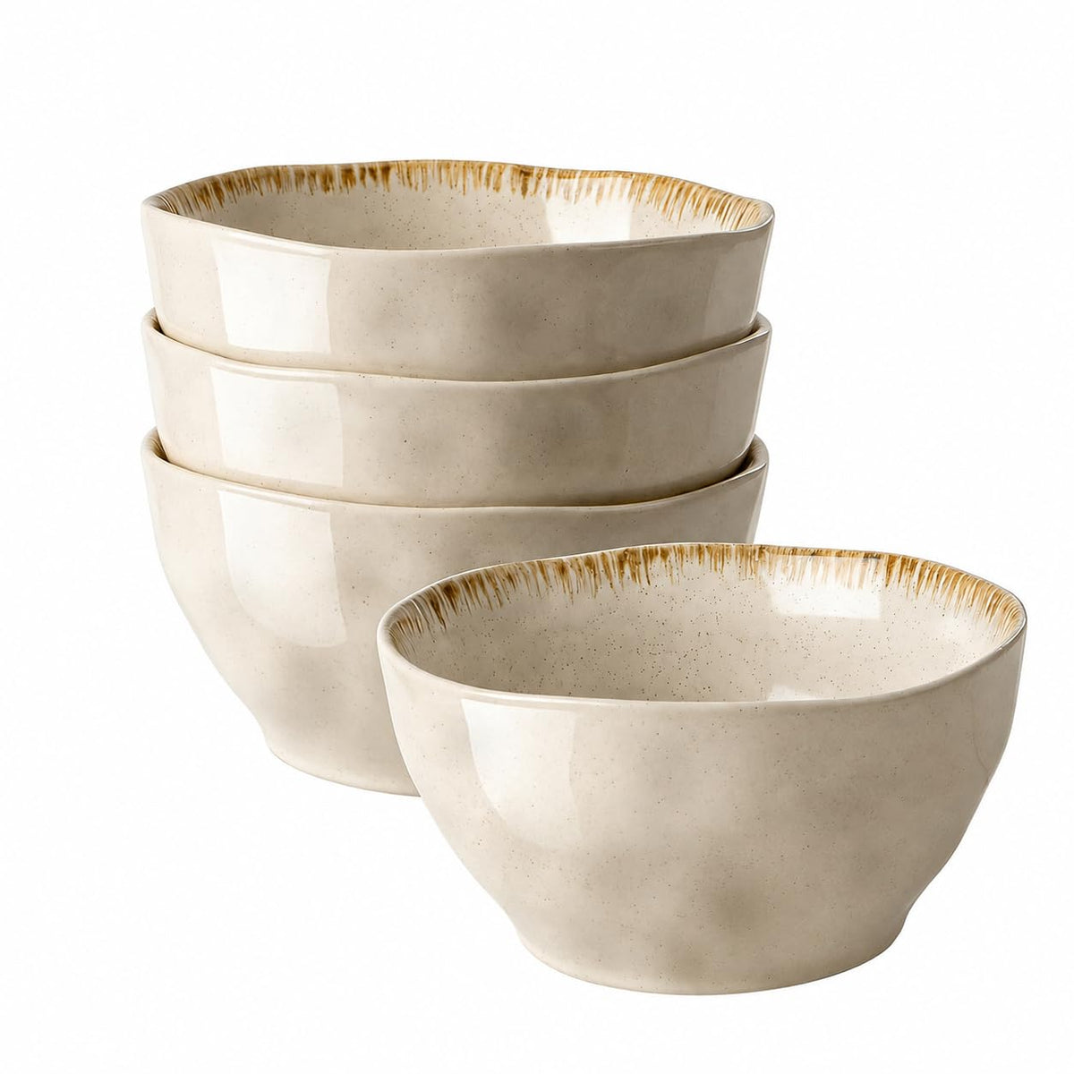 30 OZ Ceramic Soup Bowls Set of 4 Beige B31161