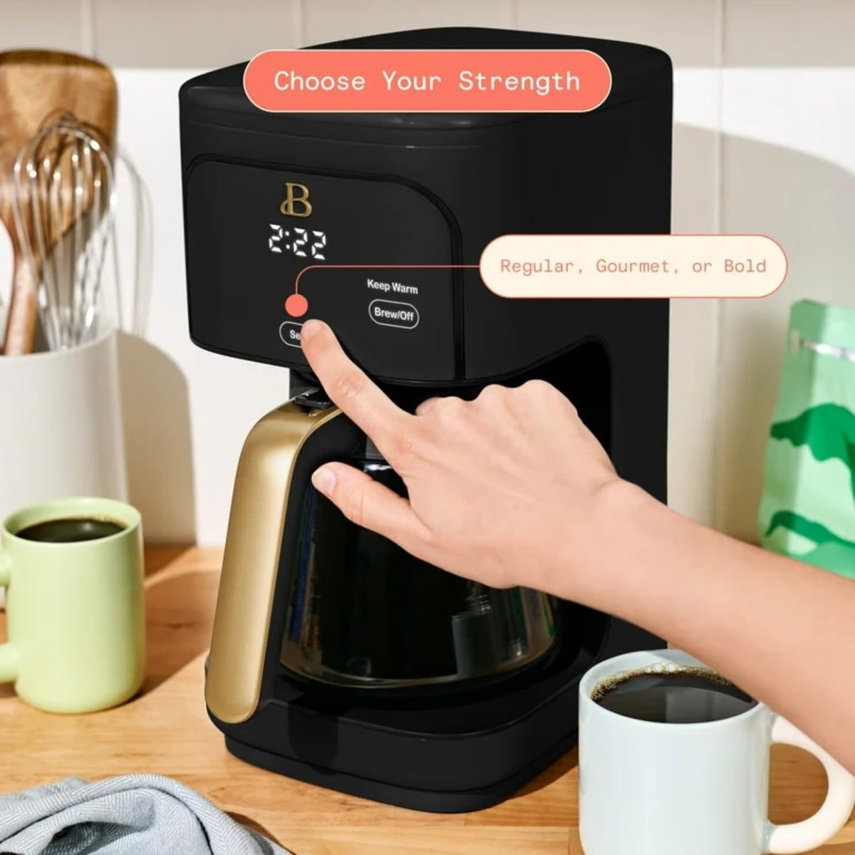 Programmable 12-Cup Drip Coffee Machine with Glass Carafe O3366