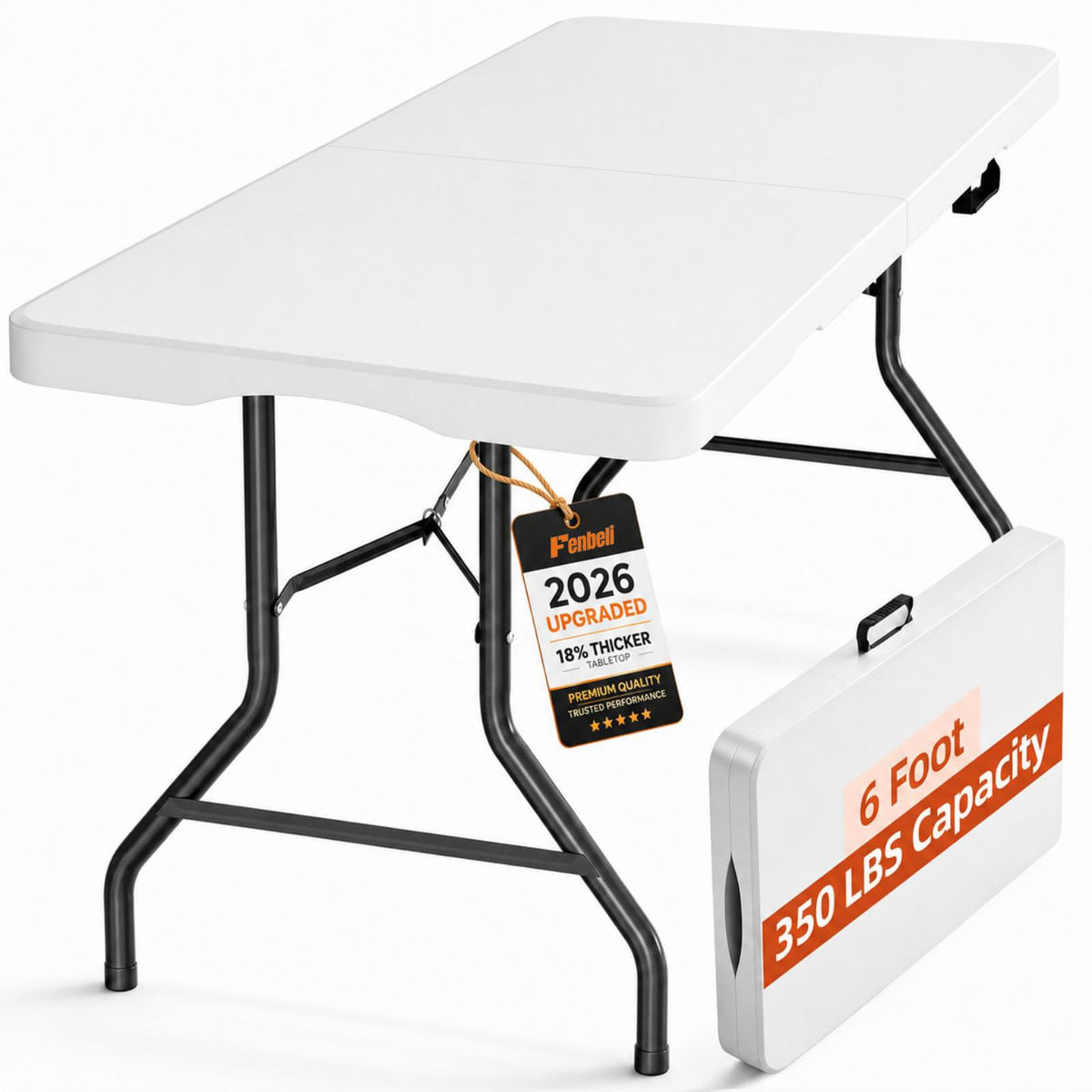 6FT Folding Table White L276