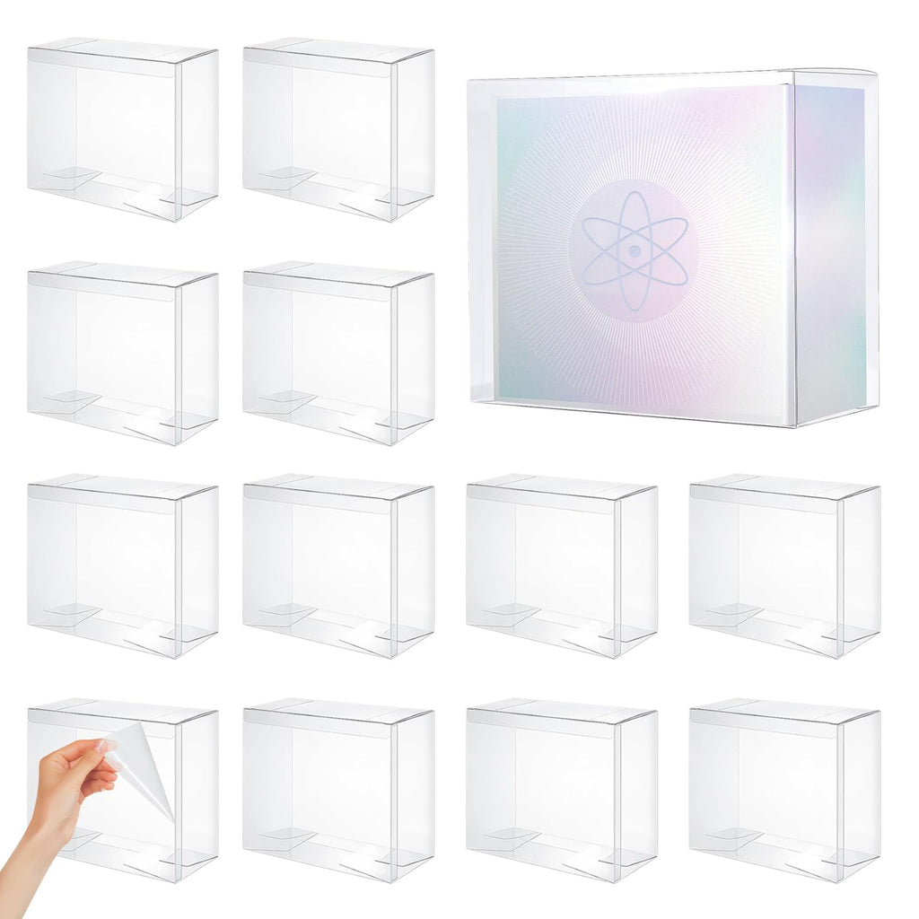 12 Pack Clear PET Plastic Display Storage Case 7.6 x 6.6 x 3.5 Inches X331