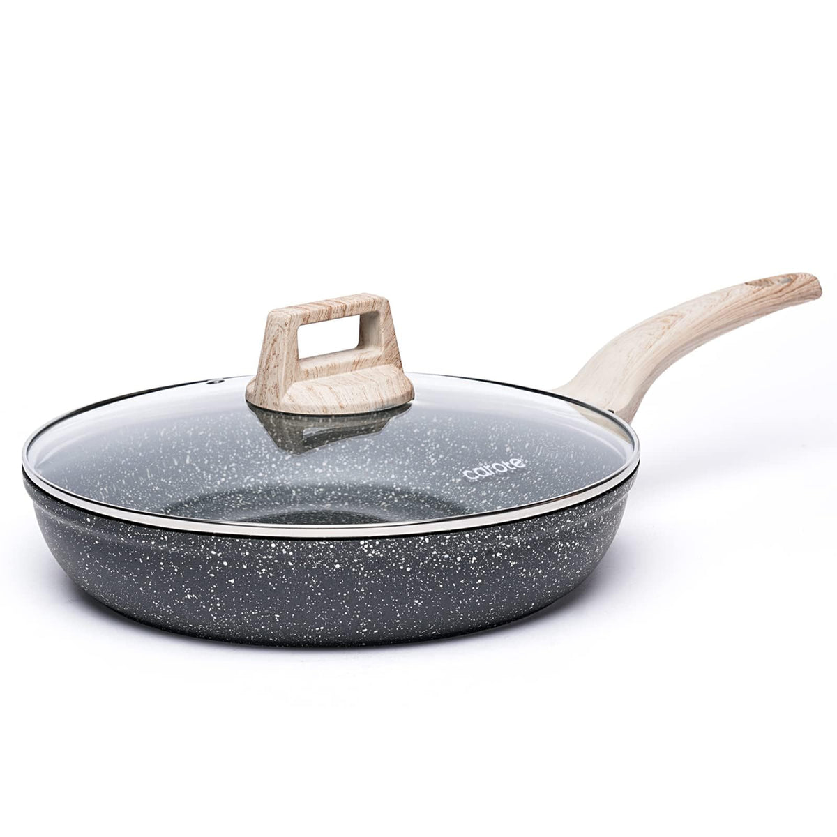 Non Stick 10 Inch Granite Skillet with Glass Lid Z269