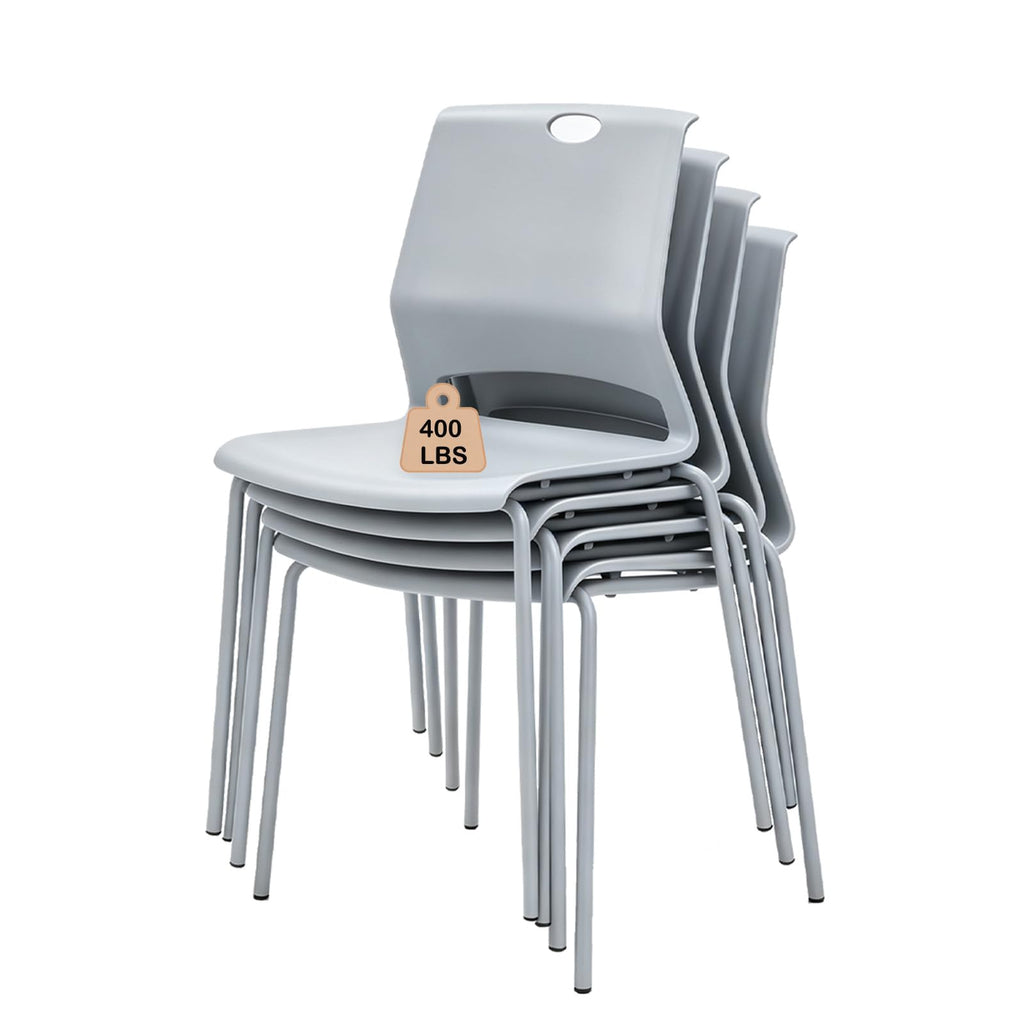 Grey Stacking Guest Chairs Set of 4 W784