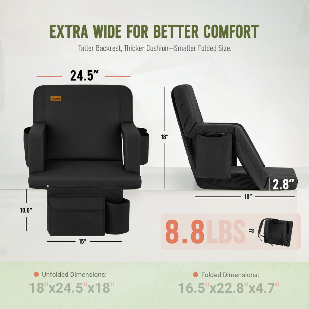 Stadium Seat with Back Support and Armrests, 2-Pack E2445