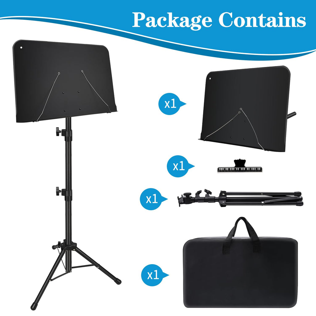 Adjustable Sheet Music Stand with Carry Bag V646316