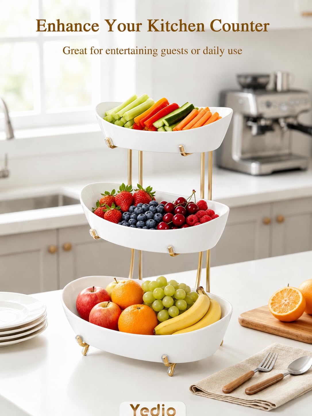 3 Tier Ceramic Fruit Bowl L619079