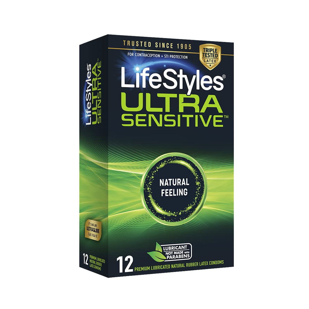 Ultra Sensitive Lubricated Latex Condoms, 12 Count X1149