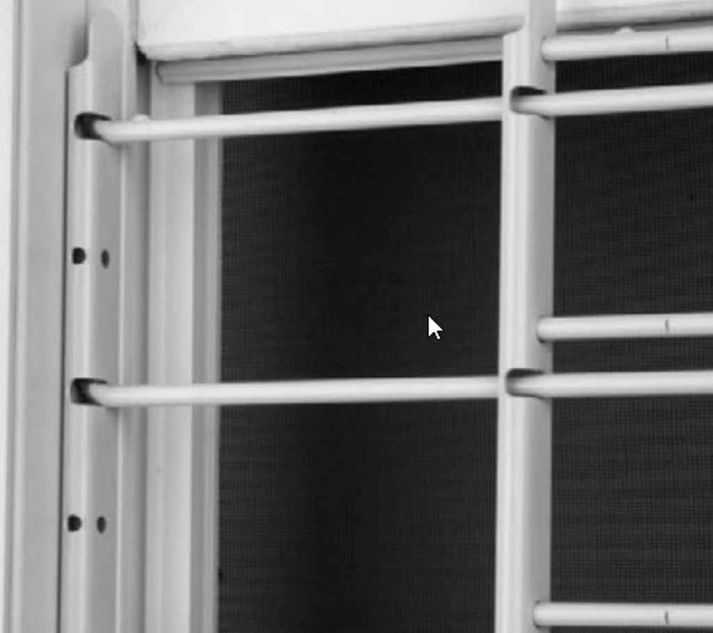 White 3-Bars Adjustable Width Window Safety Guard G7771