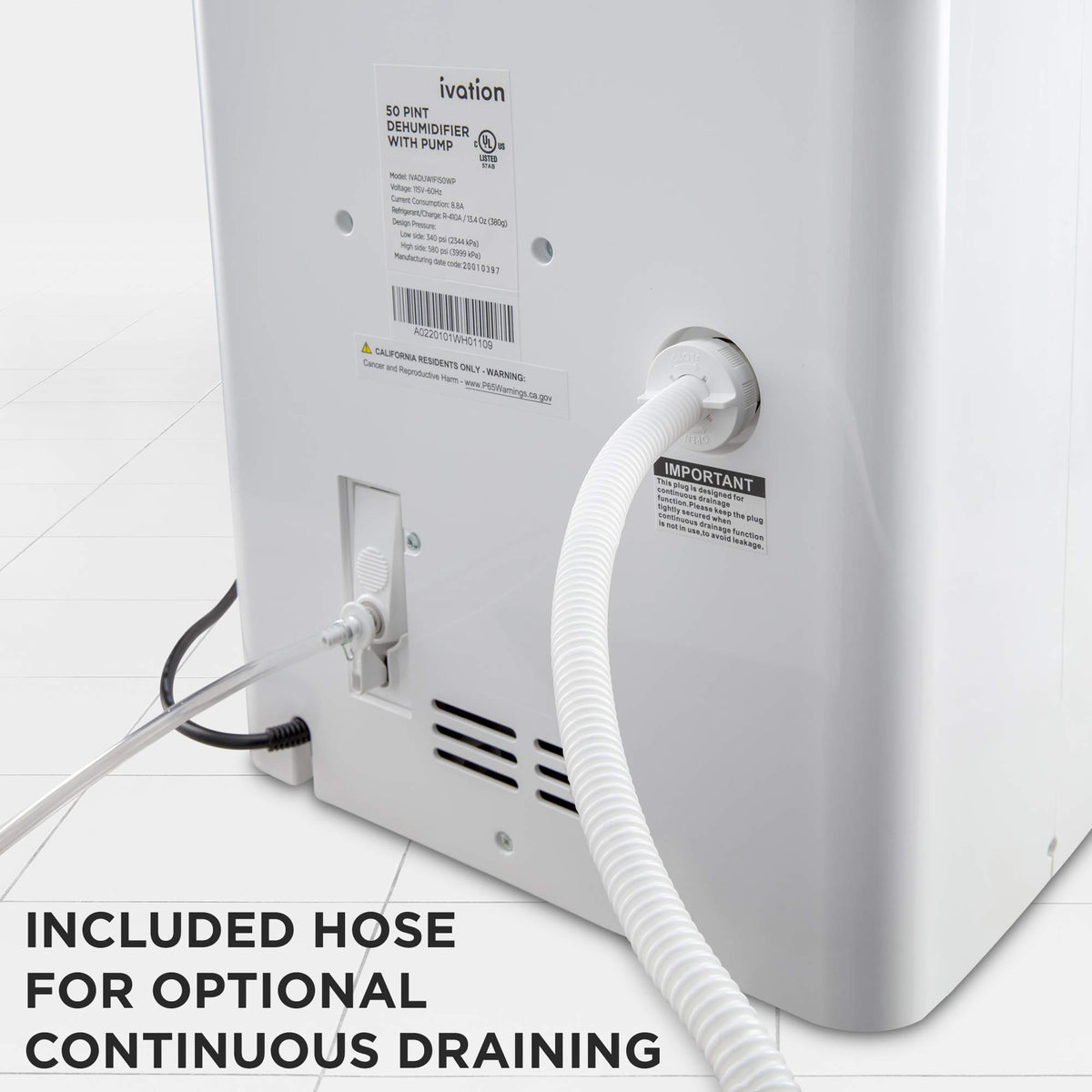 50 Pint Dehumidifier with Pump & Drain Hose C71870