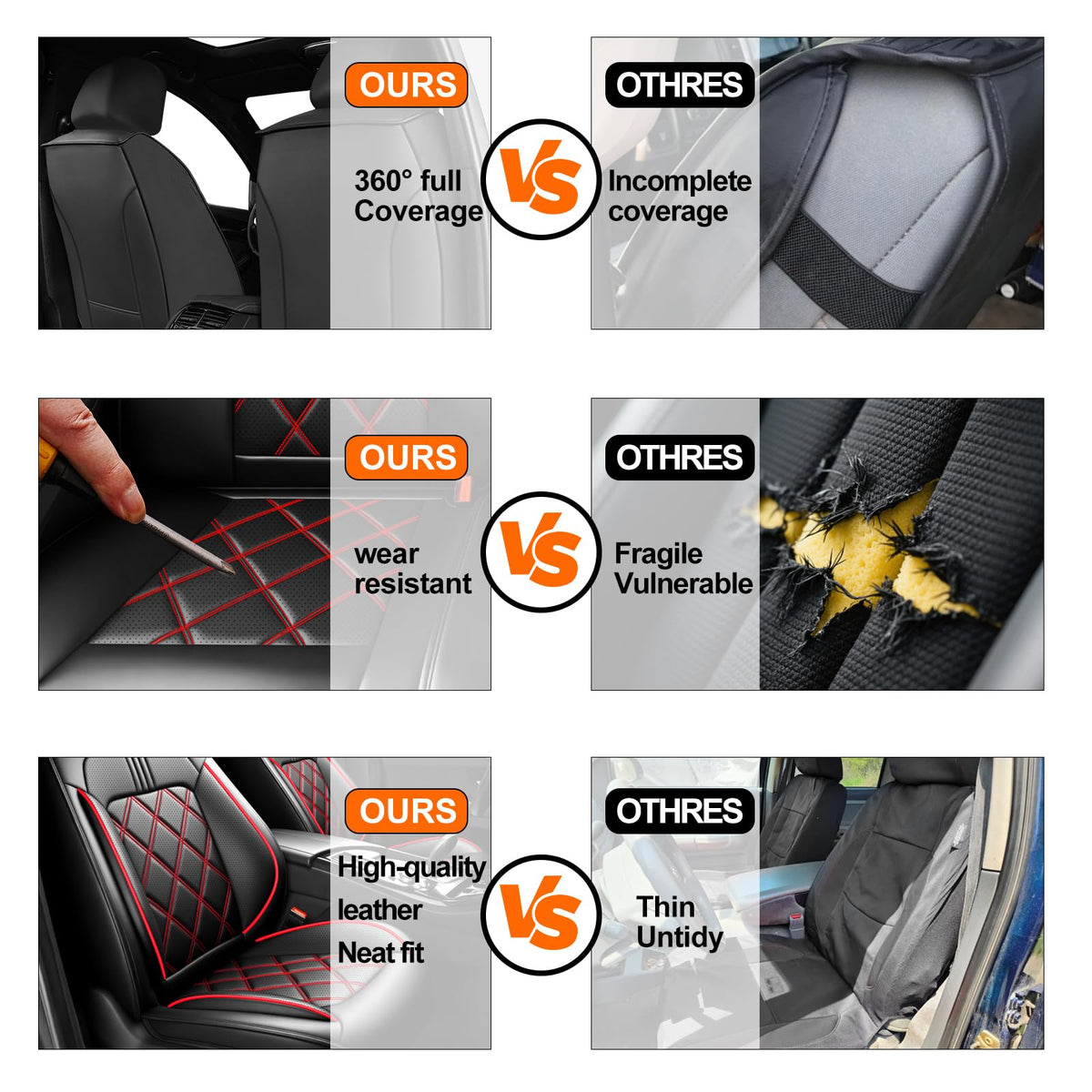 Car Seat Covers Red Black N4929