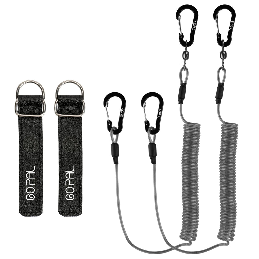 Heavy Duty Kayak Paddle Leash, Retractable Fishing Rod Tether, 2 Pack T4621