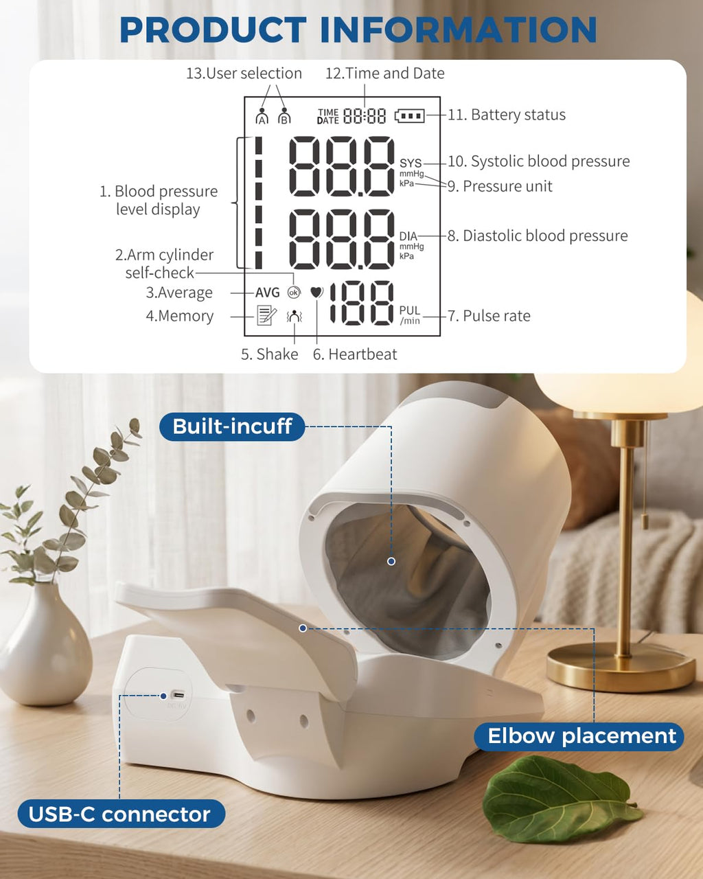 Upper Arm Blood Pressure Monitor Y855
