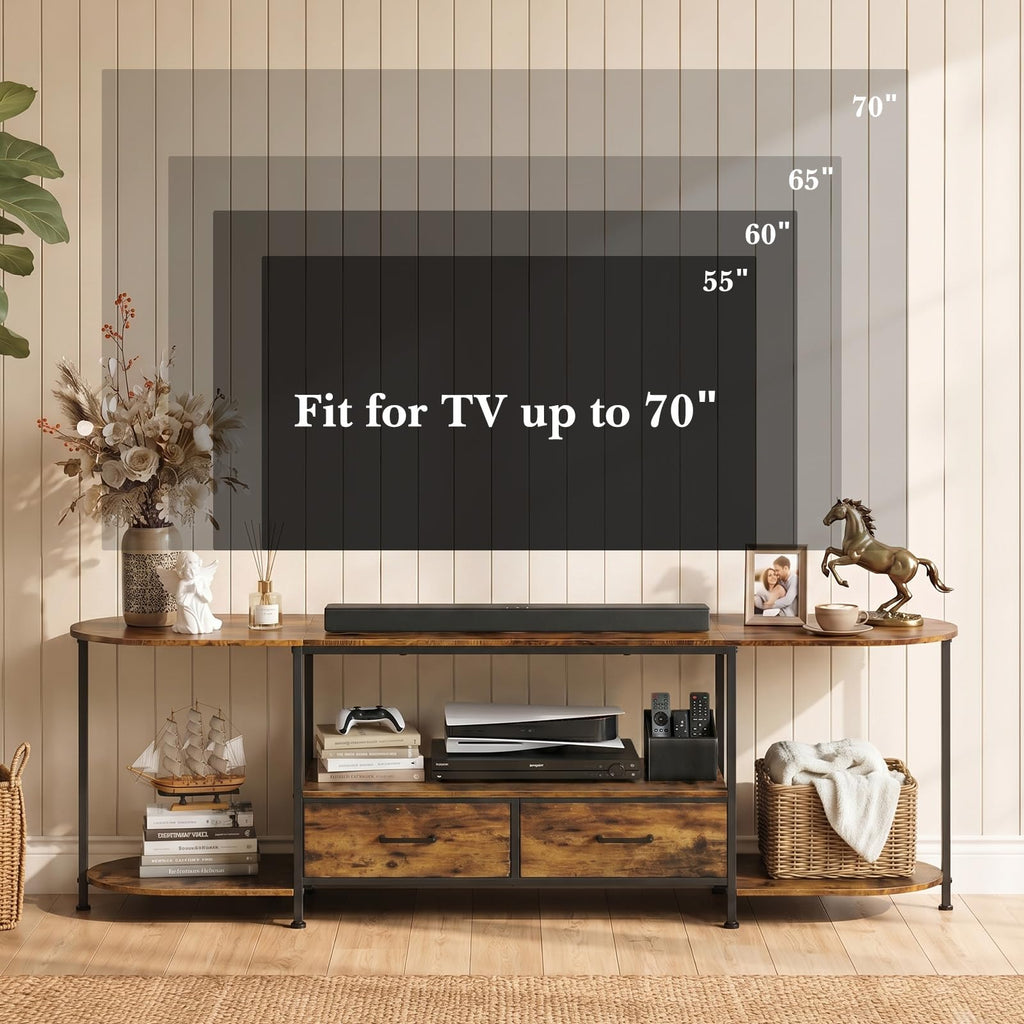 63" TV Stand with 2 Fabric Drawers L86863