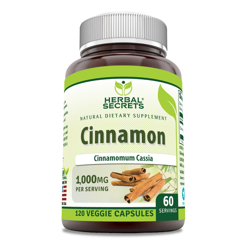 Cinnamon Supplement 1000 Mg 120 Veggie Capsules Q727