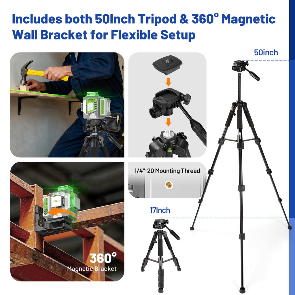 360 Self Leveling Green Laser Level with Tripod I770389