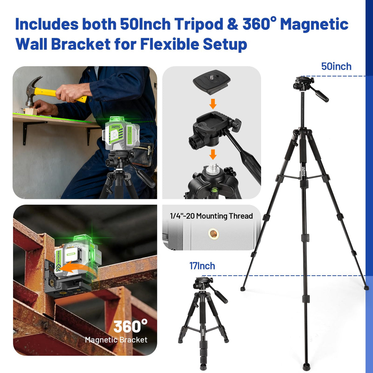 360 Self Leveling Green Laser Level with Tripod I770389