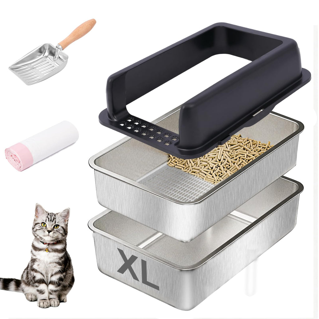 Stainless Steel Sifting Litter Box with Lid C129912