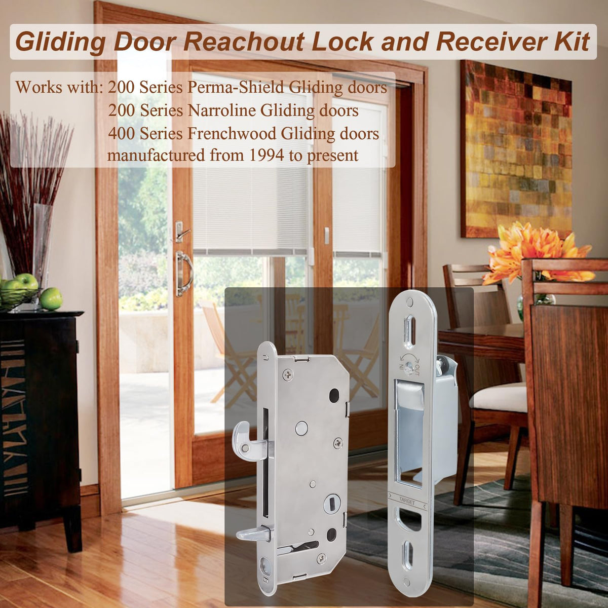 Sliding Patio Door Lock and Receiver Kit E618