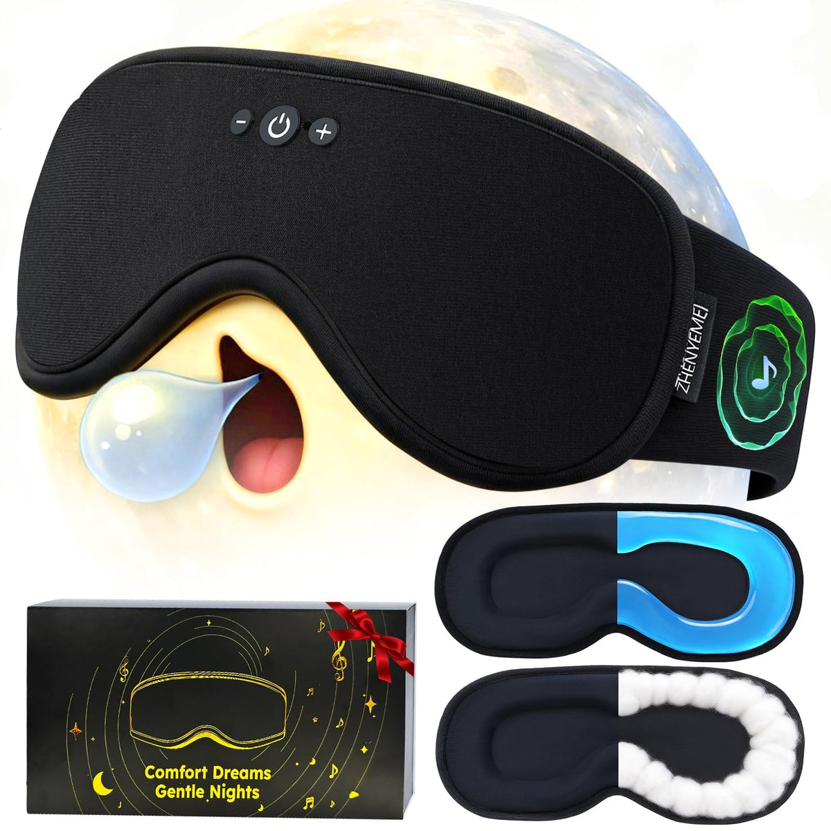 Bluetooth Sleep Mask with Hot & Cold Gel Insert T451872