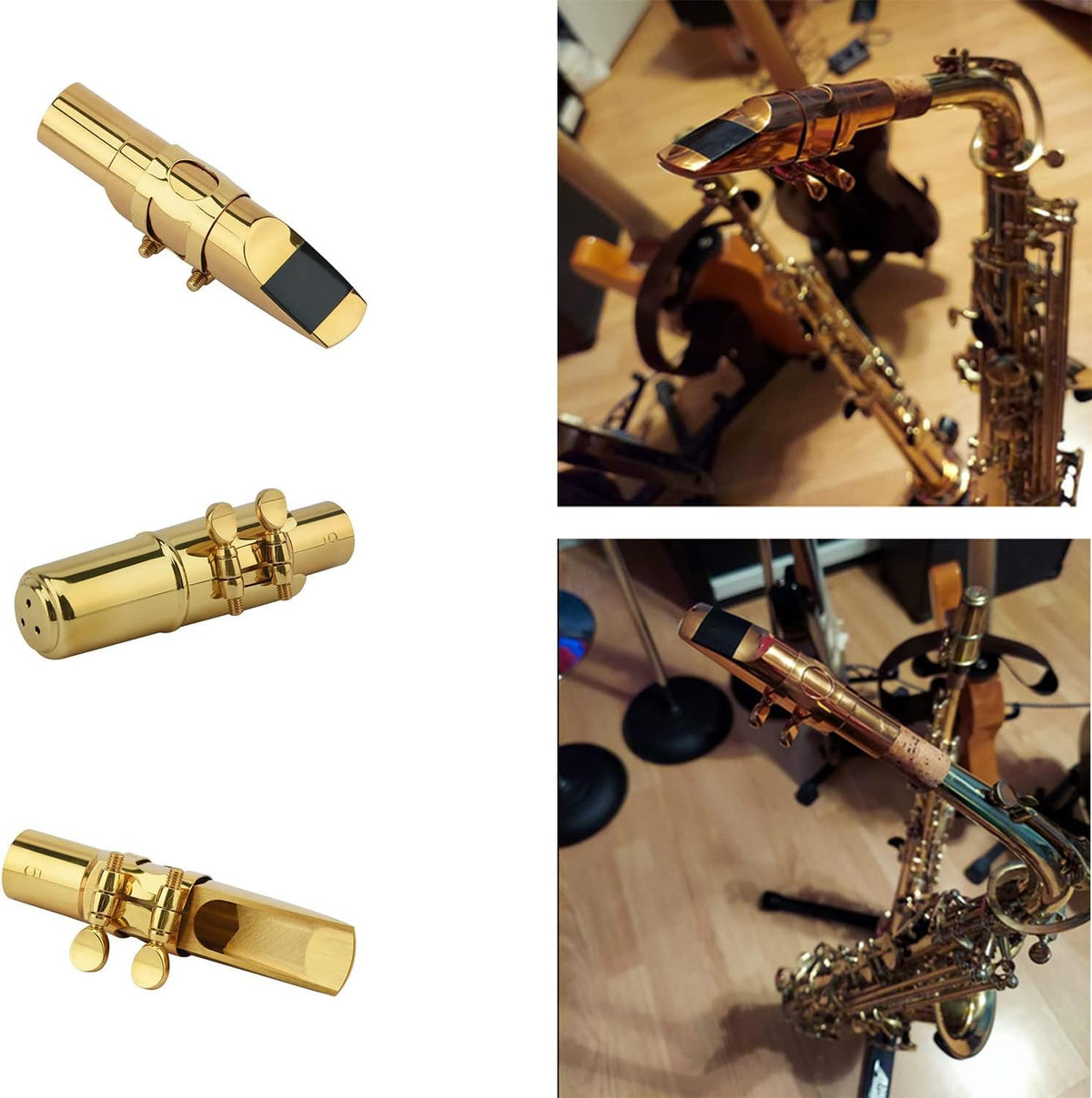 Alto Sax Saxophone Mouthpiece with Cap & Ligatures Brass Metal 5C G9102