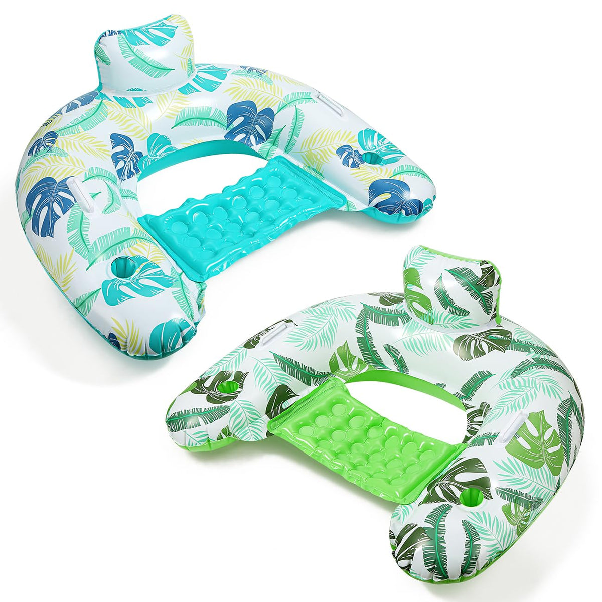 2 Pack Inflatable Pool Float Chair with Cup Holder S1300