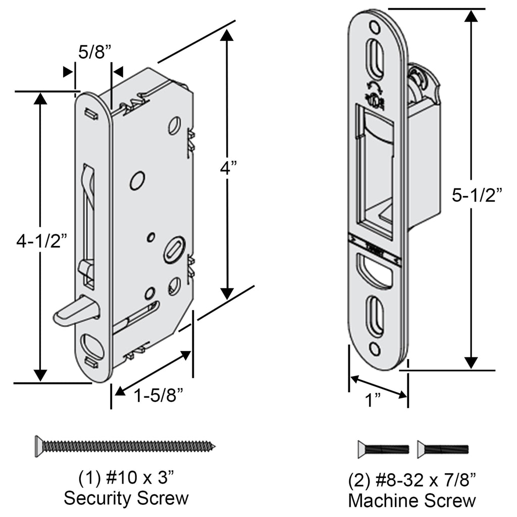 Sliding Patio Door Lock and Receiver Kit E618