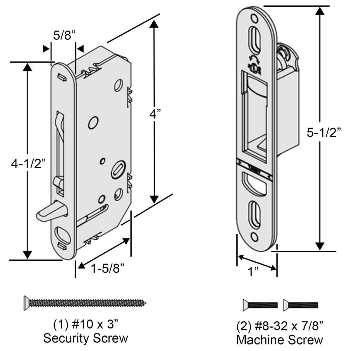 Sliding Patio Door Lock and Receiver Kit E618