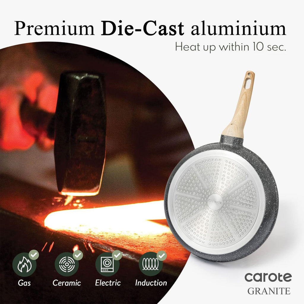 Non Stick 10 Inch Granite Skillet with Glass Lid Z269