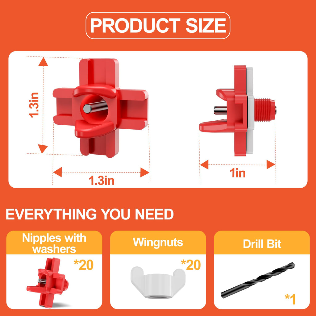 Automatic Chicken Waterer Nipples 20 Pack P628