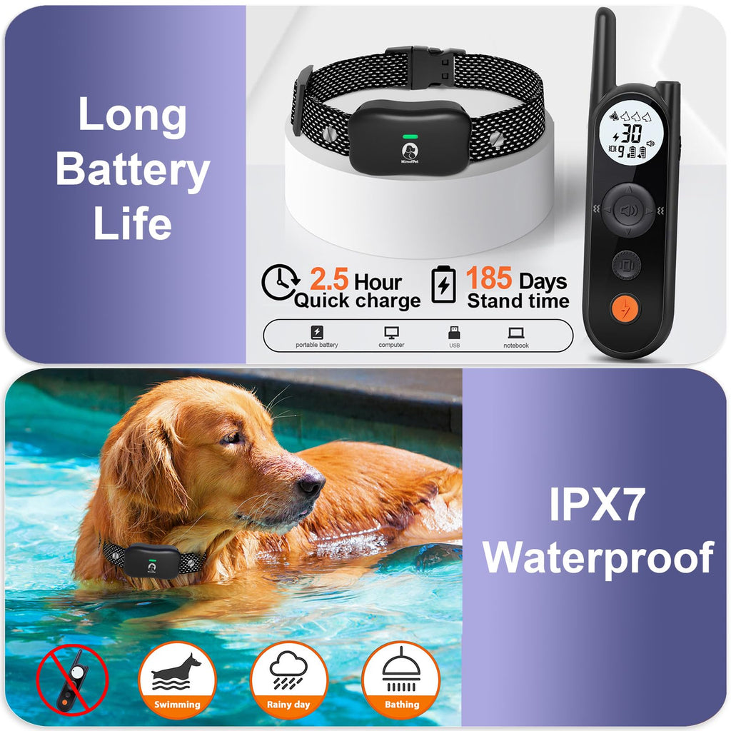 Wireless Dog Fence for 2 Dogs with Waterproof Collar E940