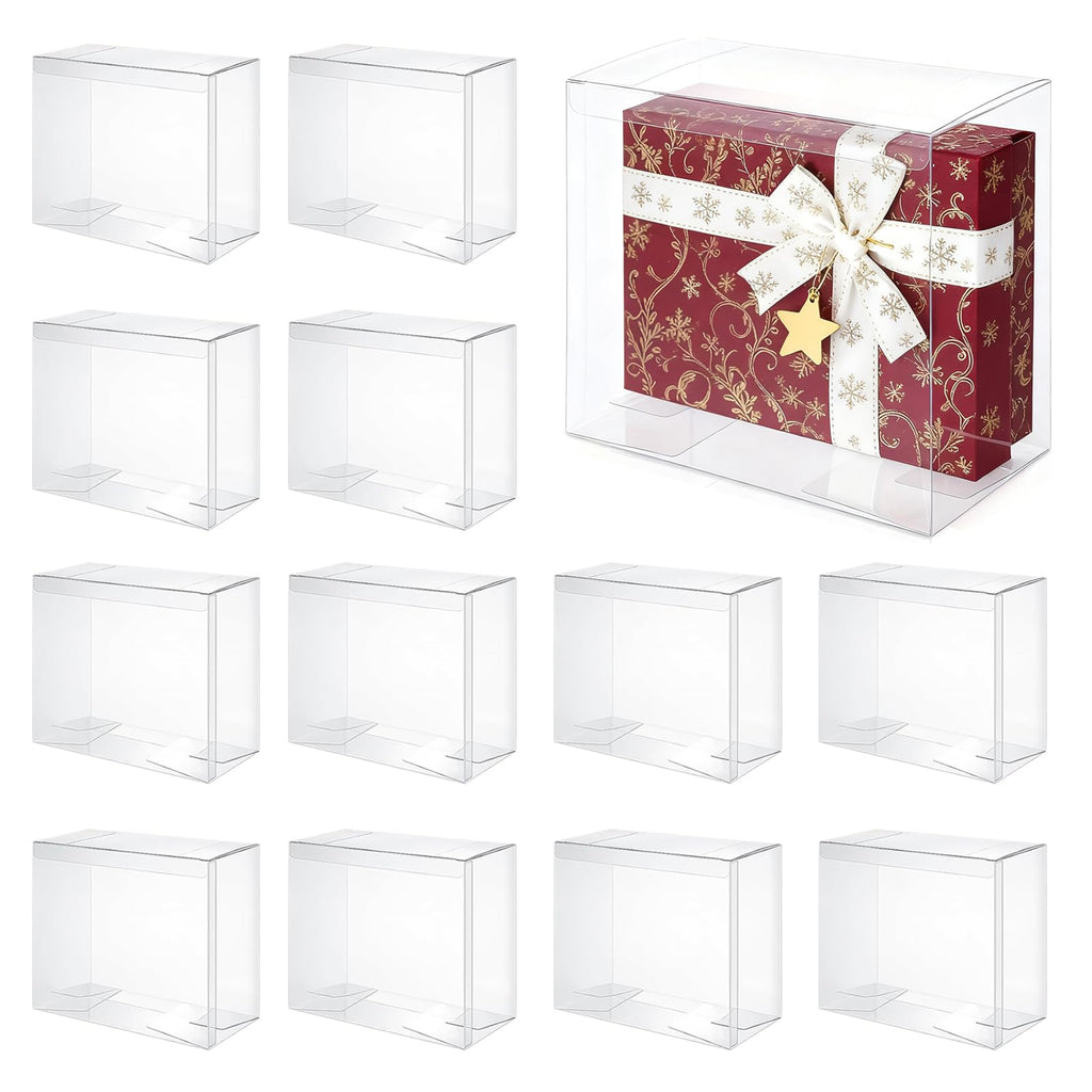 12 Pack Clear PET Plastic Display Storage Case 7.6 x 6.6 x 3.5 Inches X331