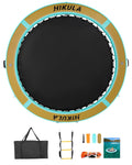 Inflatable Round Floating Ring Water Hammock Dock with Water Ladder and Cup Holder E129819